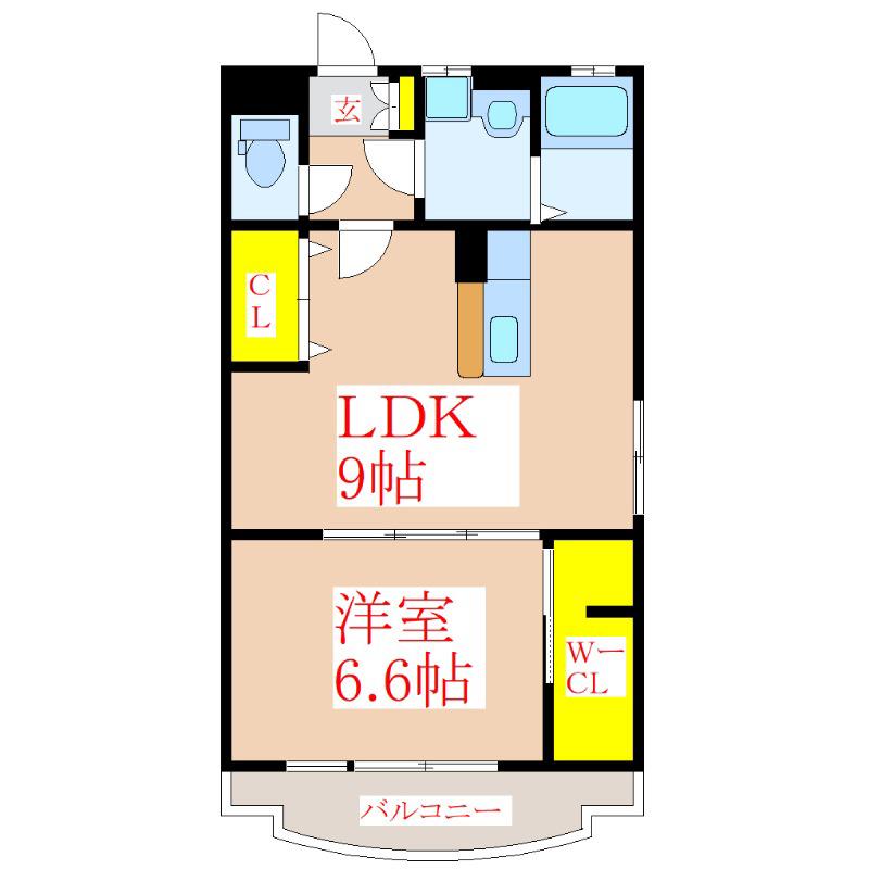 パストラル国分(1LDK/3階)の間取り写真