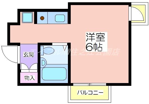 セレッソ帝塚山(1K/3階)の間取り写真
