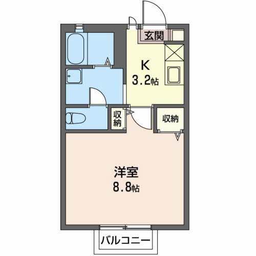 マルシェMIMURA(1K/1階)の間取り写真