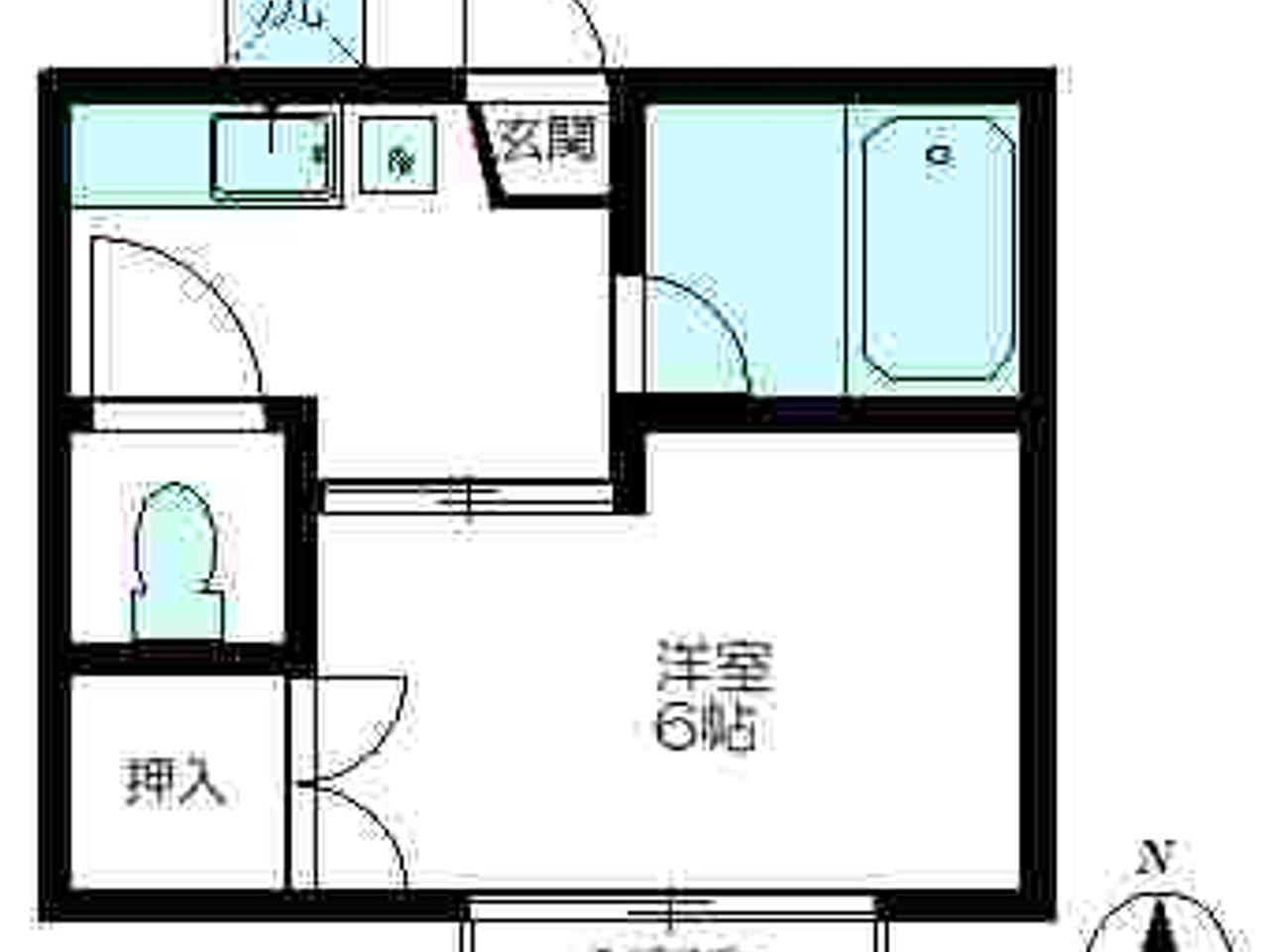 ハイツ自由が丘(1K/2階)の間取り写真