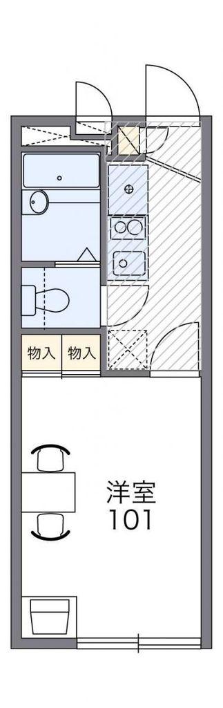 レオパレスベルウッド(1K/2階)の間取り写真