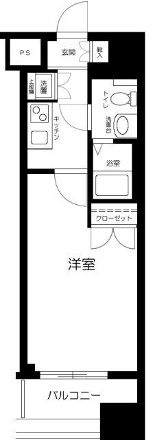 ヴィーダスカイコート品川(1K/6階)の間取り写真