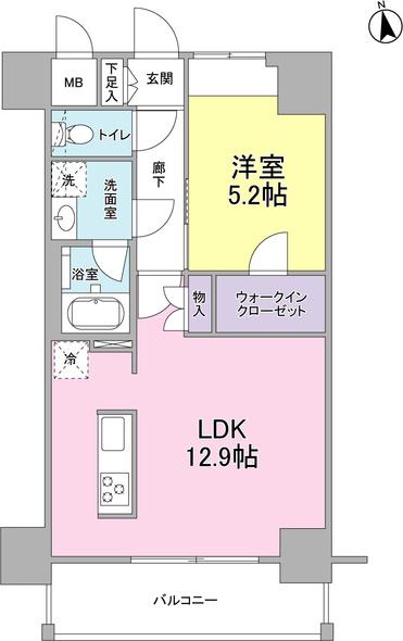 VANTAGE HASUNE(1LDK/4階)の間取り写真