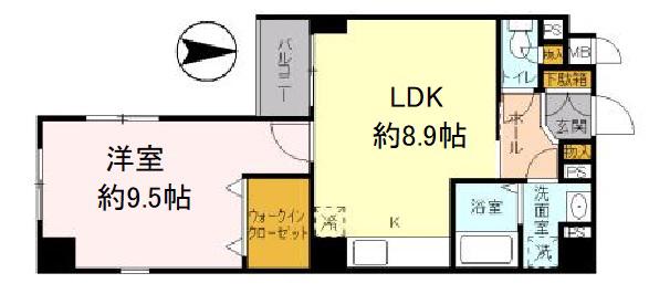 グローセインゼル湯島(1SLDK/8階)の間取り写真