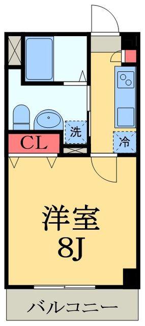 山王町マンション(1K/2階)の間取り写真
