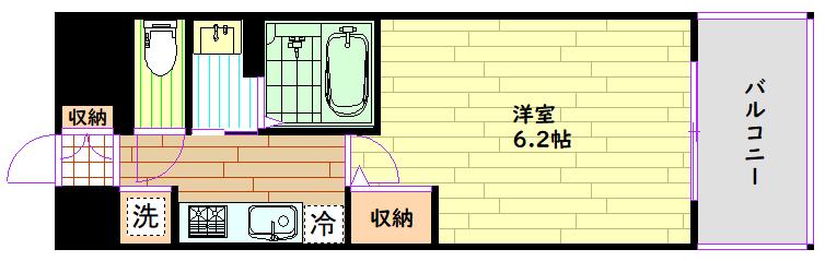エステムコート難波VIIビヨンド(1K/7階)の間取り写真
