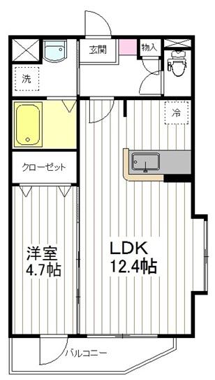パルメゾン堤(1LDK/3階)の間取り写真