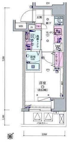 リヴシティ横濱宮元町(1K/9階)の間取り写真