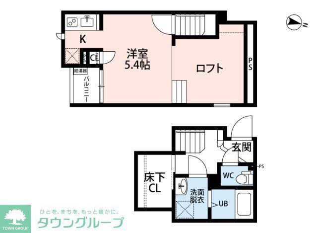 CB吉川KAJIN(1K/1階)の間取り写真