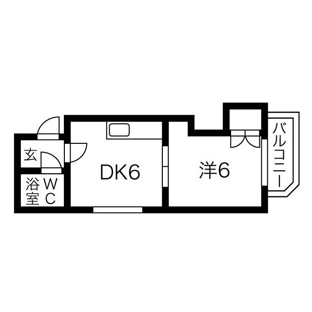 藤井ビル菊水I(1DK/4階)の間取り写真
