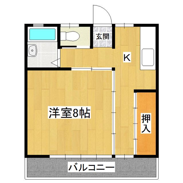 よしみハイツ(1DK/1階)の間取り写真