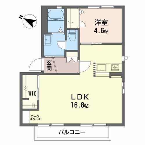 VALUGE豊岡(1LDK/2階)の間取り写真