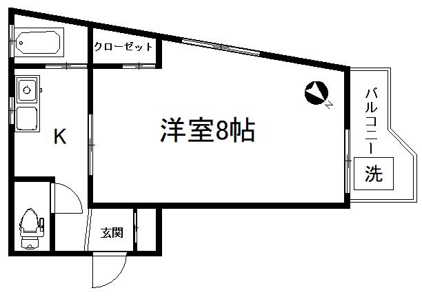 コスモス東中野(1K/3階)の間取り写真