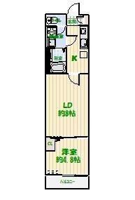 パークリオ瑞江(1LDK/2階)の間取り写真