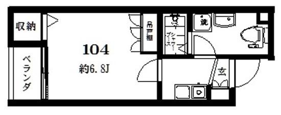 フォセット南大井(1K/1階)の間取り写真
