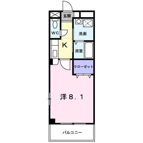 ヌーベル西武庫(1K/2階)の間取り写真