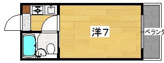 ロータリーマンション出口(1K/1階)の間取り写真
