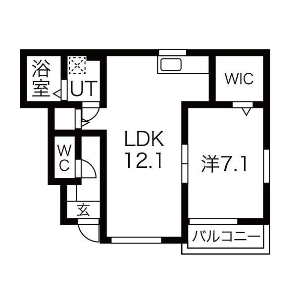 セントポーリアA(1LDK/1階)の間取り写真