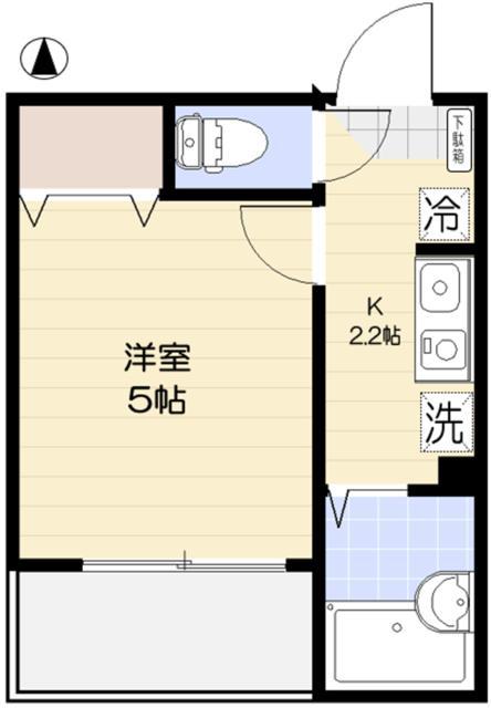 メルディア竹ノ塚2丁目II(1K/3階)の間取り写真