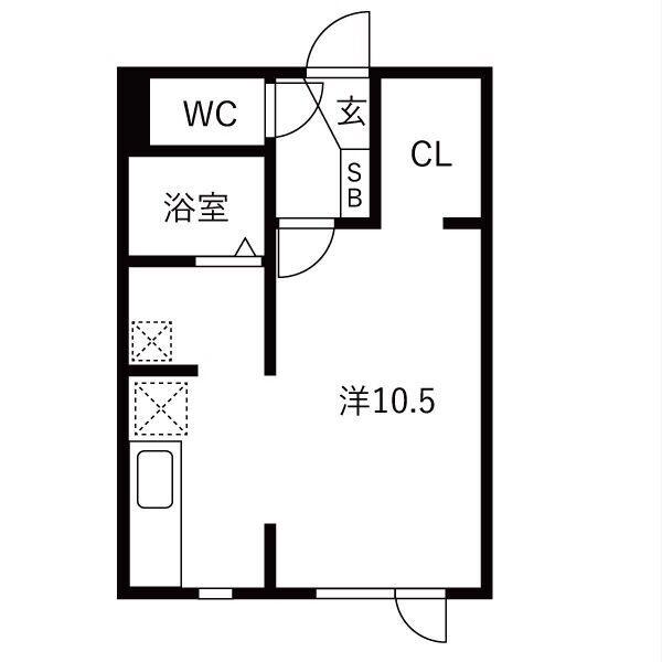 SATOMI STAY I(ワンルーム/1階)の間取り写真