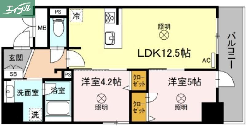 PHOENIX(2LDK/3階)の間取り写真