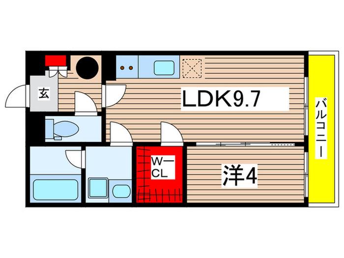 ラグナヒルズ(1LDK/1階)の間取り写真