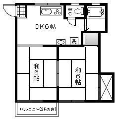 サニーハイツ小船越(2DK/1階)の間取り写真