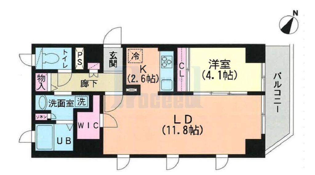 ヒルクレスト南大塚(1LDK/2階)の間取り写真