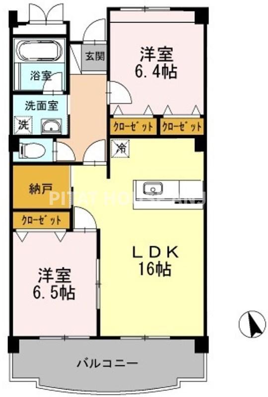 PASTORAL岡崎柱(2SLDK/1階)の間取り写真