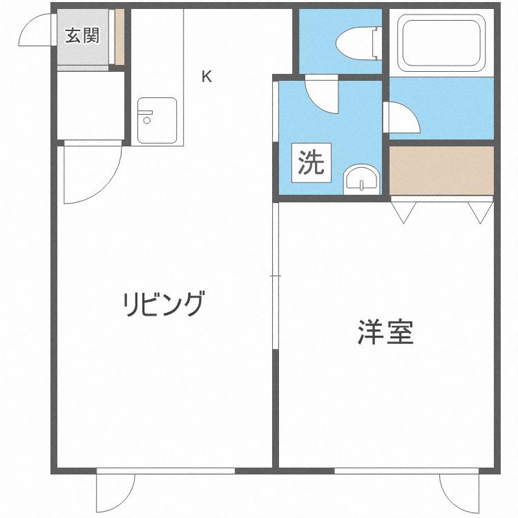 オレンジヒル(1LDK/2階)の間取り写真