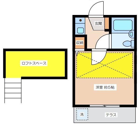 サニースポット経堂(1K/1階)の間取り写真