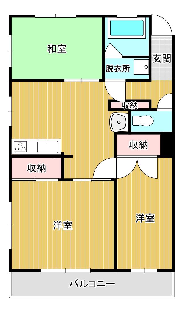 仁田脇マンション(3DK/4階)の間取り写真
