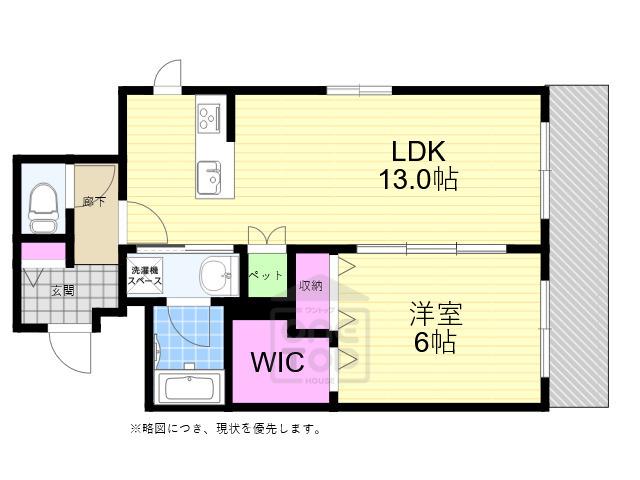 へーベルメゾン仔竜(1LDK/3階)の間取り写真
