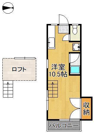 オアシス則松(ワンルーム/2階)の間取り写真