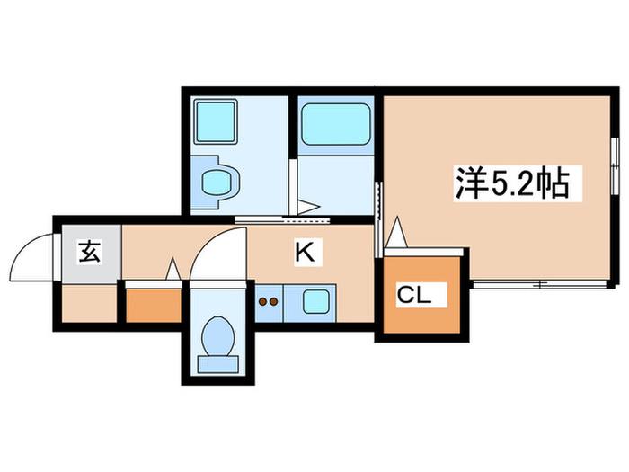 TRIANGLE(1K/3階)の間取り写真