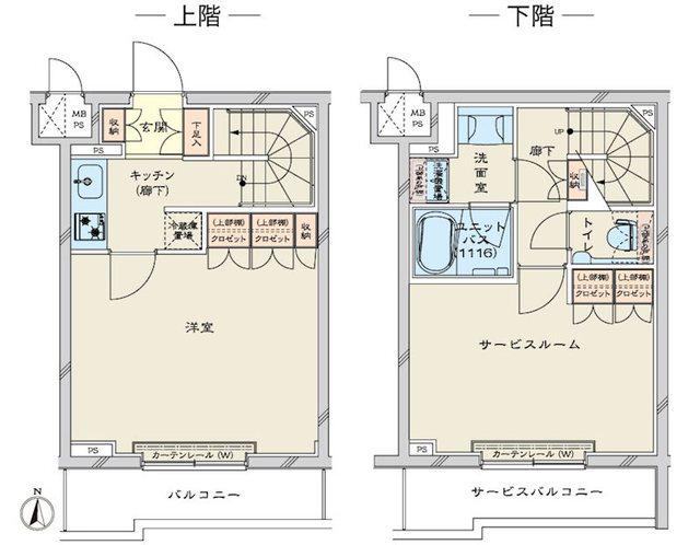 ルーブル川崎鷺沼(1SK/1階)の間取り写真
