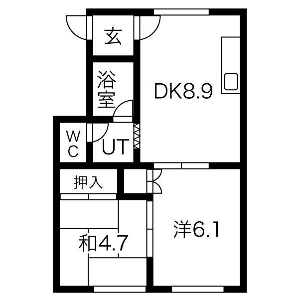 メゾン北都(2LDK/1階)の間取り写真