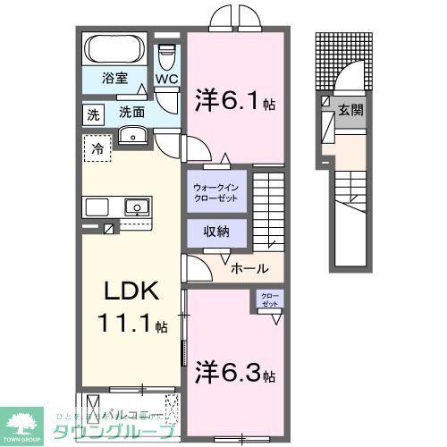 シュティル ハイム I(2LDK/2階)の間取り写真