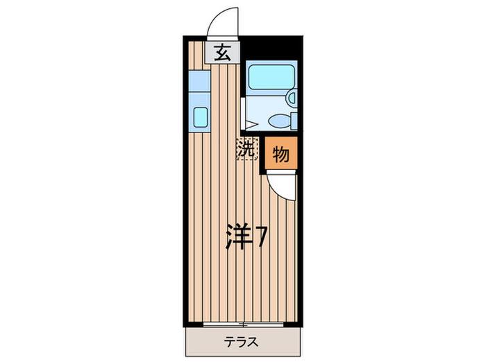 メゾンエスポアール(ワンルーム/3階)の間取り写真