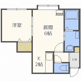 アヴァンティ二十四軒(1DK/1階)の間取り写真