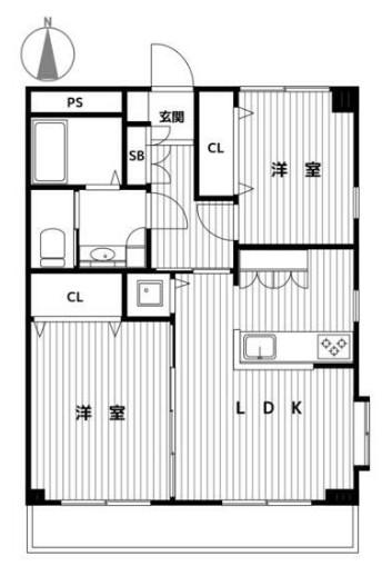 ワイエムマンション(2LDK/3階)の間取り写真