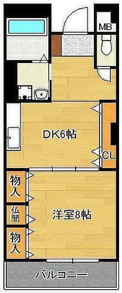 KTOビル(1DK/7階)の間取り写真
