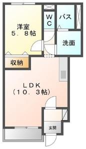 PETIT・FIELD(1LDK/1階)の間取り写真