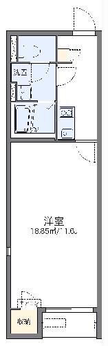 レオネクストウイングB(1K/2階)の間取り写真
