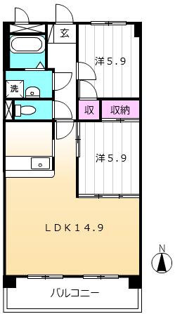 DEAR COURT TOKIDEN(2LDK/2階)の間取り写真