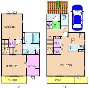 アバンセマヤ(2LDK/1階)の間取り写真