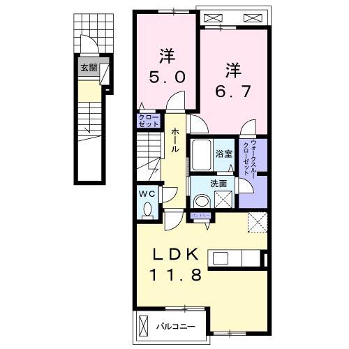 MARIAGE F(2LDK/2階)の間取り写真