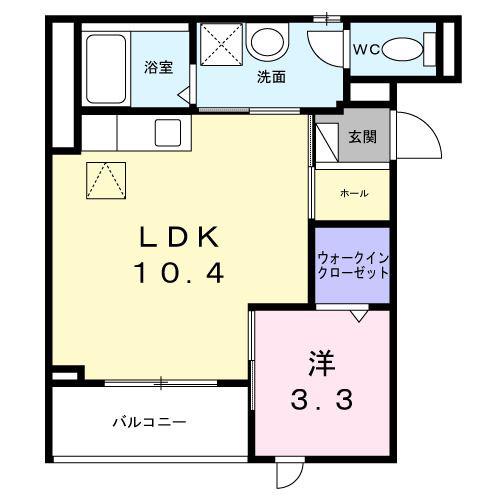 リラヴェール日吉(1LDK/1階)の間取り写真