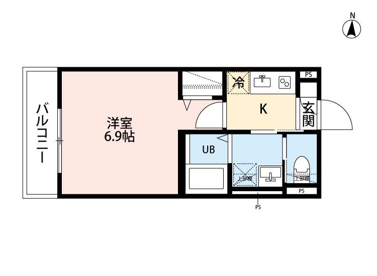 EN 前原(1K/1階)の間取り写真