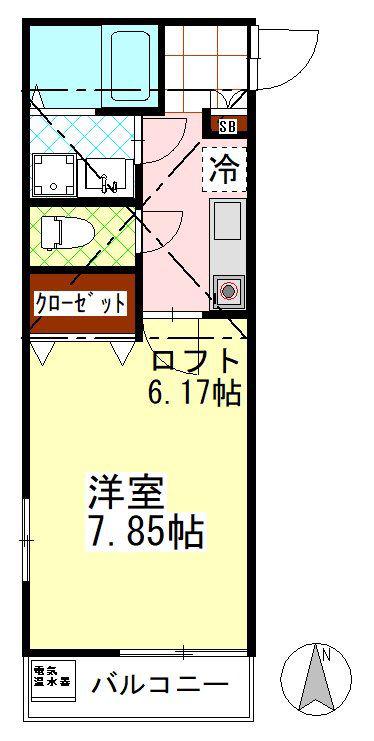 ブレイブコート(1K/2階)の間取り写真